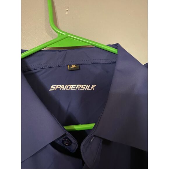 Spaidersilk Navy Button Down Long Sleeve Shirt Size XL NWOT - Picture 3 of 6